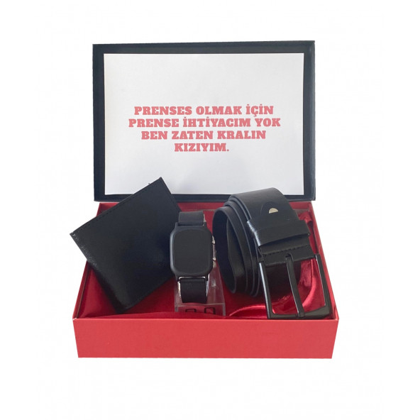 Erkek Kombin Set Dokunmatik Kol Saati Kemer Cüzdan (Kapak Notumuz Örnektir.) - 2