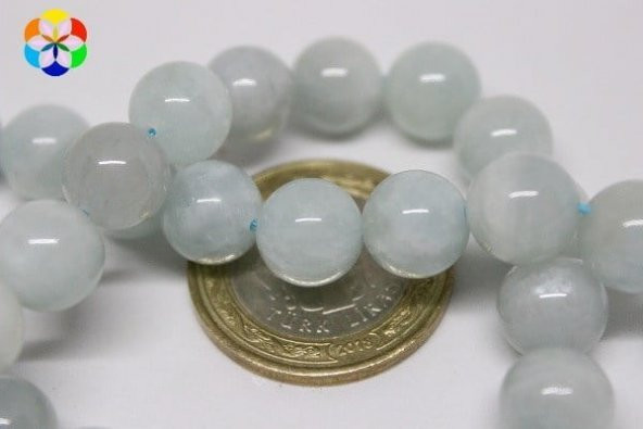 Akuamarin Taşı YARIM Dizi 10mm (18cm uzunluğundadır) ürün görseli