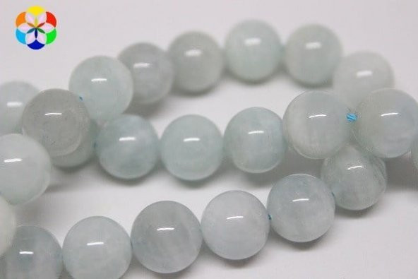 Akuamarin Taşı YARIM Dizi 10mm (18cm uzunluğundadır) - Resim 2