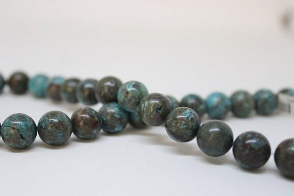 Krizokol Taşı YARIM Dizi 10mm (Boyalıdır) (18cm uzunluğundadır) - Resim 2