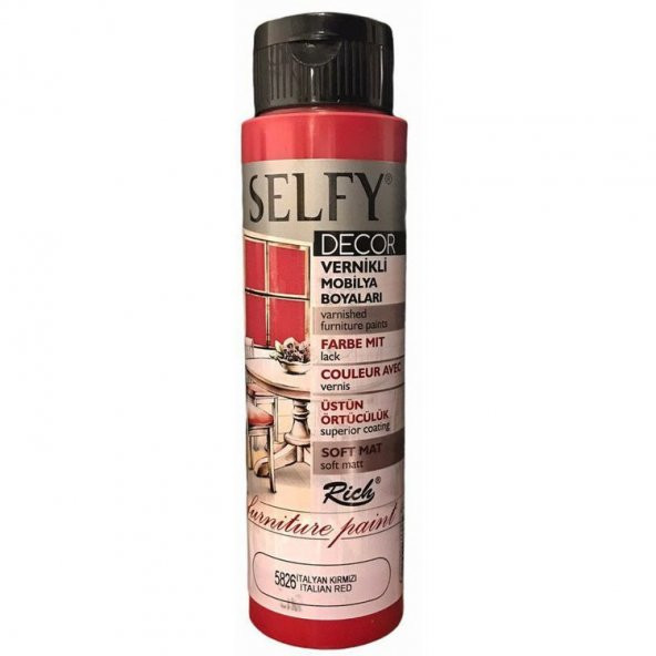 Rich Selfy Decor Vernikli Boya 500 cc 5826 İTALYAN KIRMIZI ürün görseli
