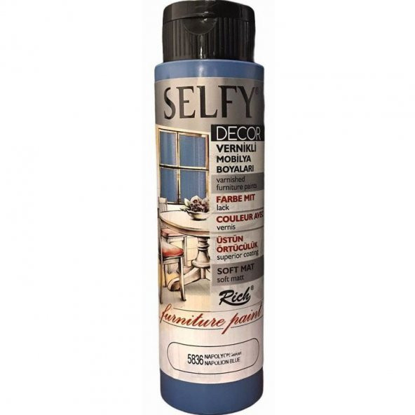 Rich Selfy Decor Vernikli Boya 500 cc 5836 NAPOLYON MAVİ