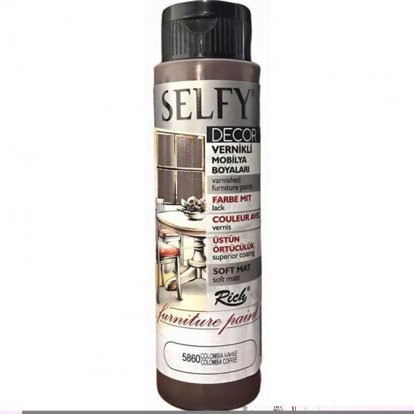 Rich Selfy Decor Vernikli Boya 500 cc 5860 COLOMBİA KAHVE