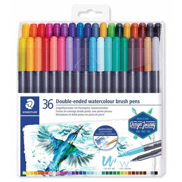 Staedtler Marsgraphic Duo Çift Taraflı Fırça Uçlu Marker 36 RENK SET
