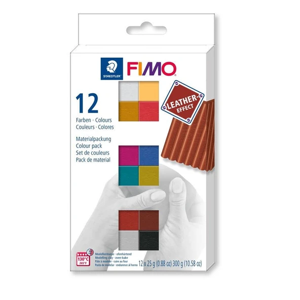 Staedtler Fimo Leather Effect Polimer Kil Seti 12 Renk x 25 gr.