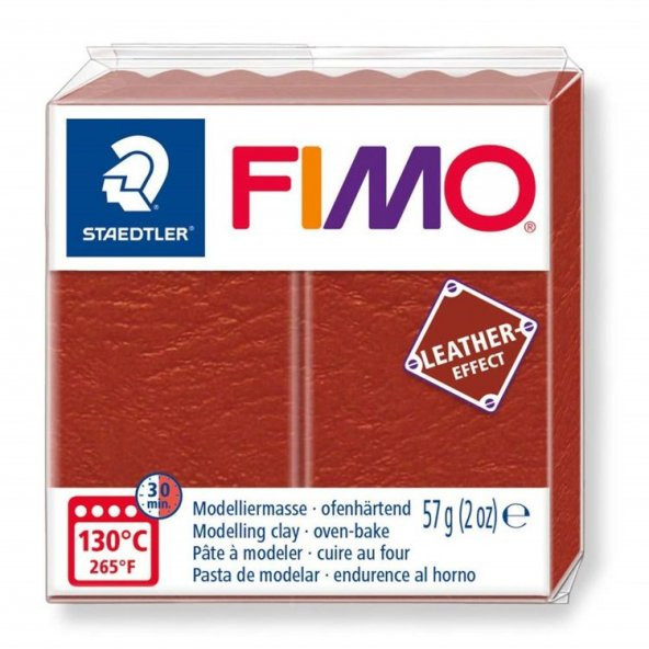 Staedtler Fimo Leather (Deri) Effect Polimer Kil 57 gr 749 Kiremit Rengi