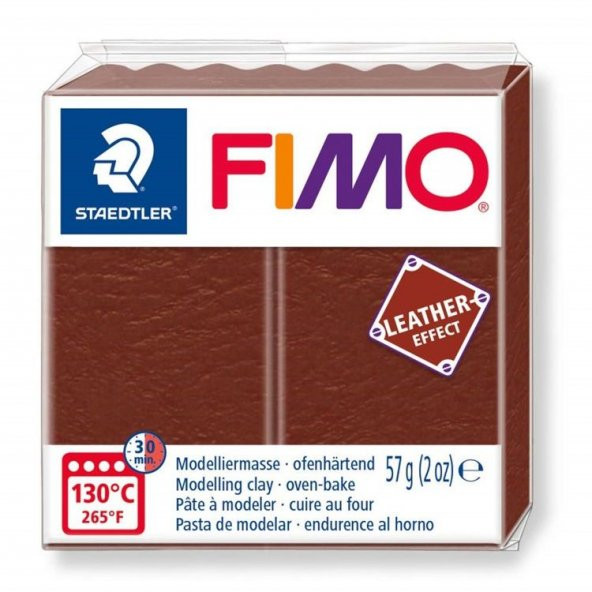 Staedtler Fimo Leather (Deri) Effect Polimer Kil 57 gr 779 Kestane