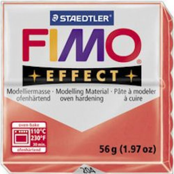 Staedtler Fimo Effect Polimer Kil 57 gr 204 Red (Transparan)