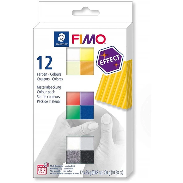Staedtler Fimo Effect Polimer Kil Seti 12 Renk x 25 gr.