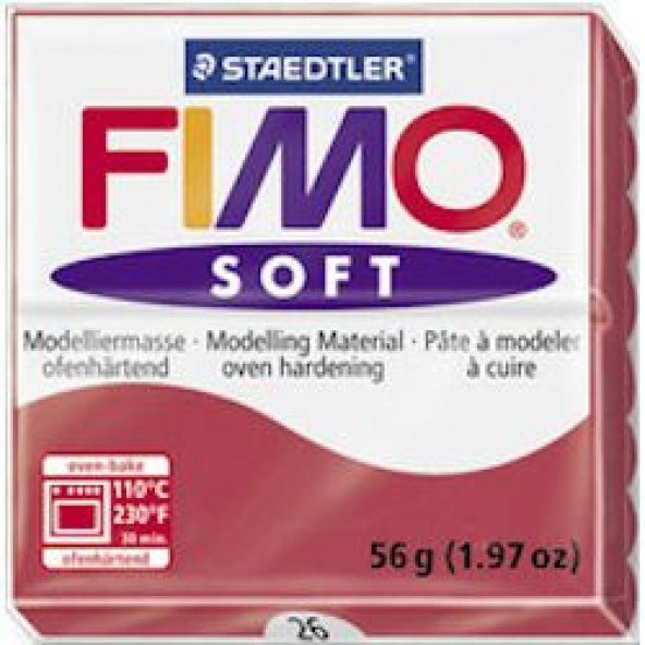 Staedtler Fimo Soft Polimer Kil 57 gr 26 Cherry Red
