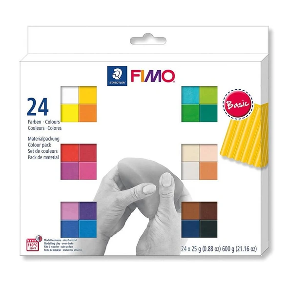 Fimo Soft Polimer Kil Seti 25 gr x 24 Renk Basic ürün görseli 1