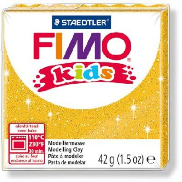 Staedtler Fimo Kids Yumuşak Polimer Kil 42 gr 112 Glitter (Simli) Gold