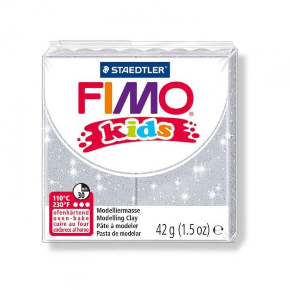Staedtler Fimo Kids Yumuşak Polimer Kil 42 gr 812 Yaldızlı Gri