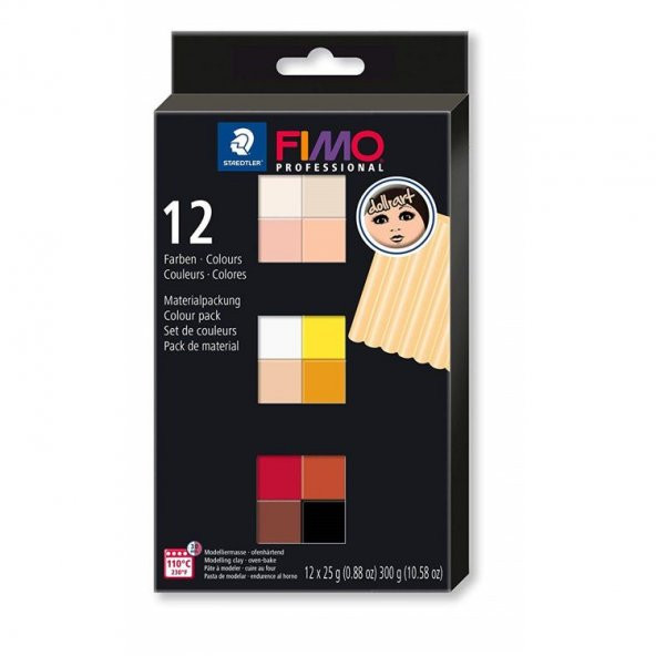 Staedtler Fimo Professional Doll Art 12 Renk x 25 gr. Etnik Renkler ürün görseli 1
