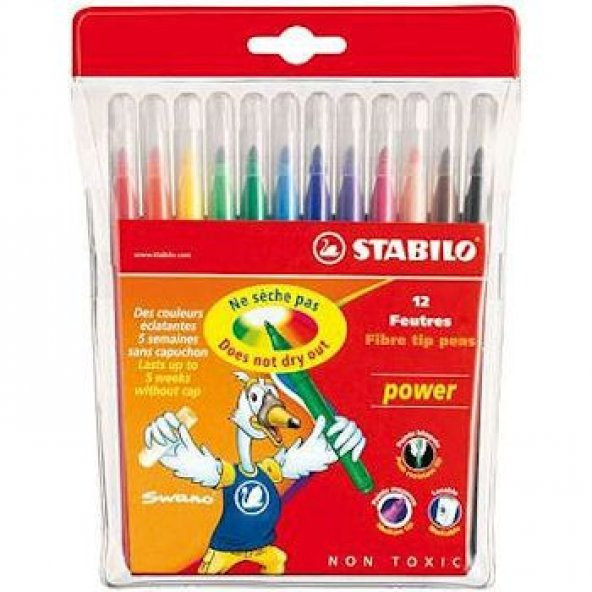 Stabilo Power Keçeli Kalem 12 Renk