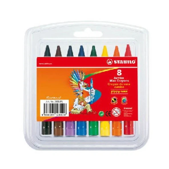 Stabilo Jumbo Wax Crayons Kalın Mum Boya 8 Renk