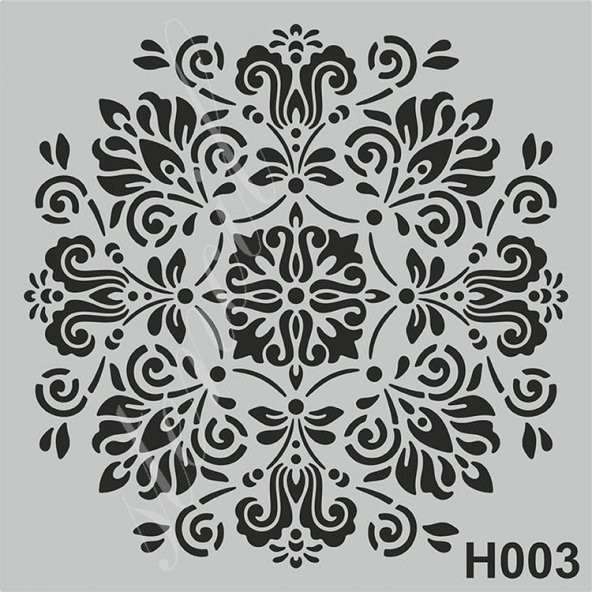 H002 Stencil Boyama Şablonu 25x25 cm.