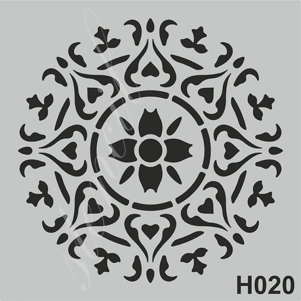 H020 Stencil Boyama Şablonu 25x25 cm.