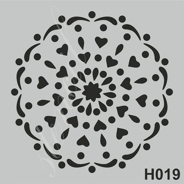 H019 Stencil Boyama Şablonu 25x25 cm.