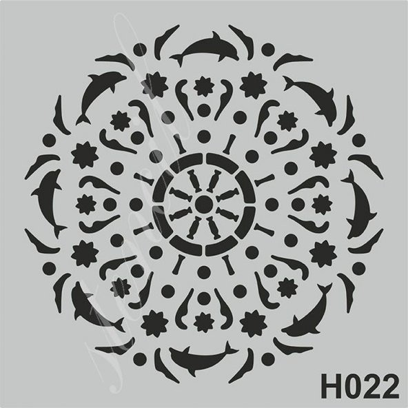 H022 Stencil Boyama Şablonu 25x25 cm.