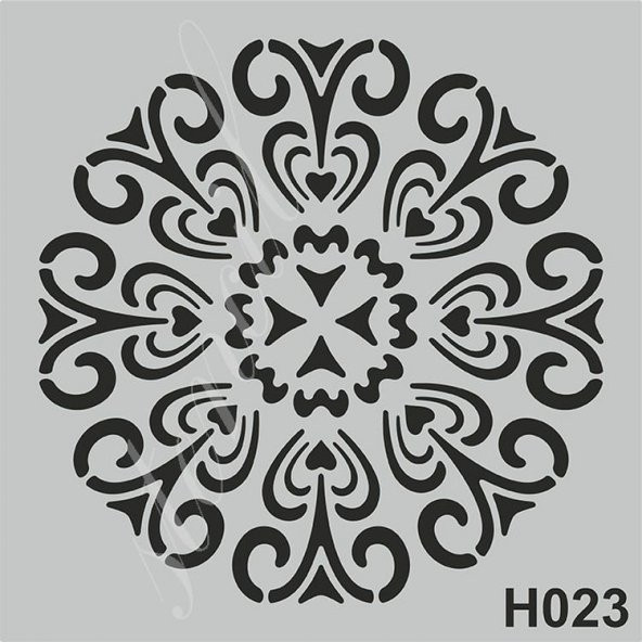 H023 Stencil Boyama Şablonu 25x25 cm.
