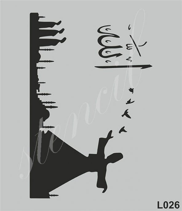 Stencil Boyama Şablonu 21x25 cm. L026