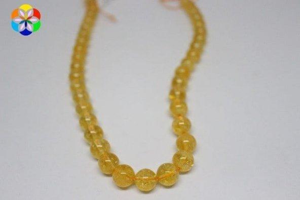 Sitrin Taşı YARIM Dizi 10mm (18cm uzunluğundadır) - Resim 2