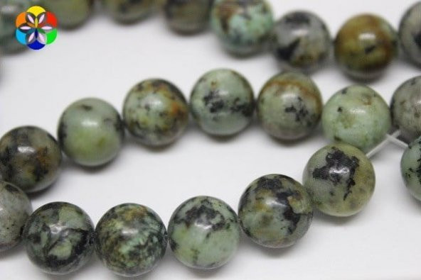 Afrika Turkuazı Taşı YARIM Dizi 10mm (18cm uzunluğundadır) - Resim 3