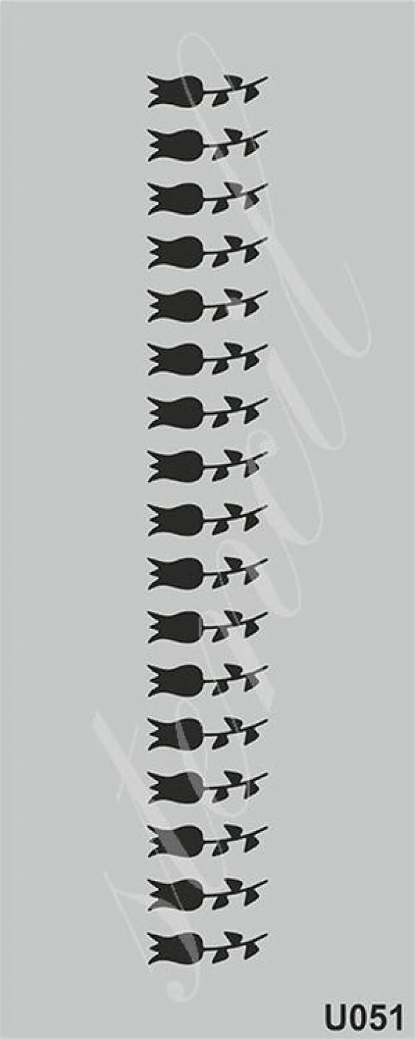 Stencil Boyama Şablonu 10x25 cm. U051