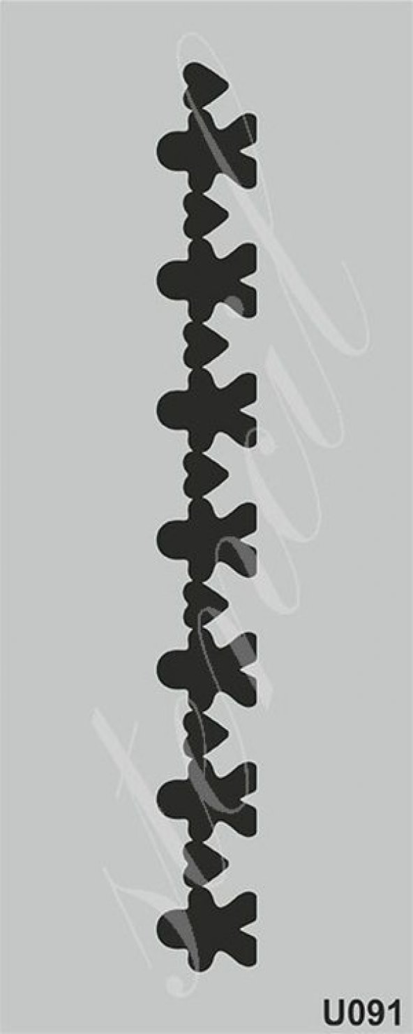 Stencil Boyama Şablonu 10x25 cm. U091