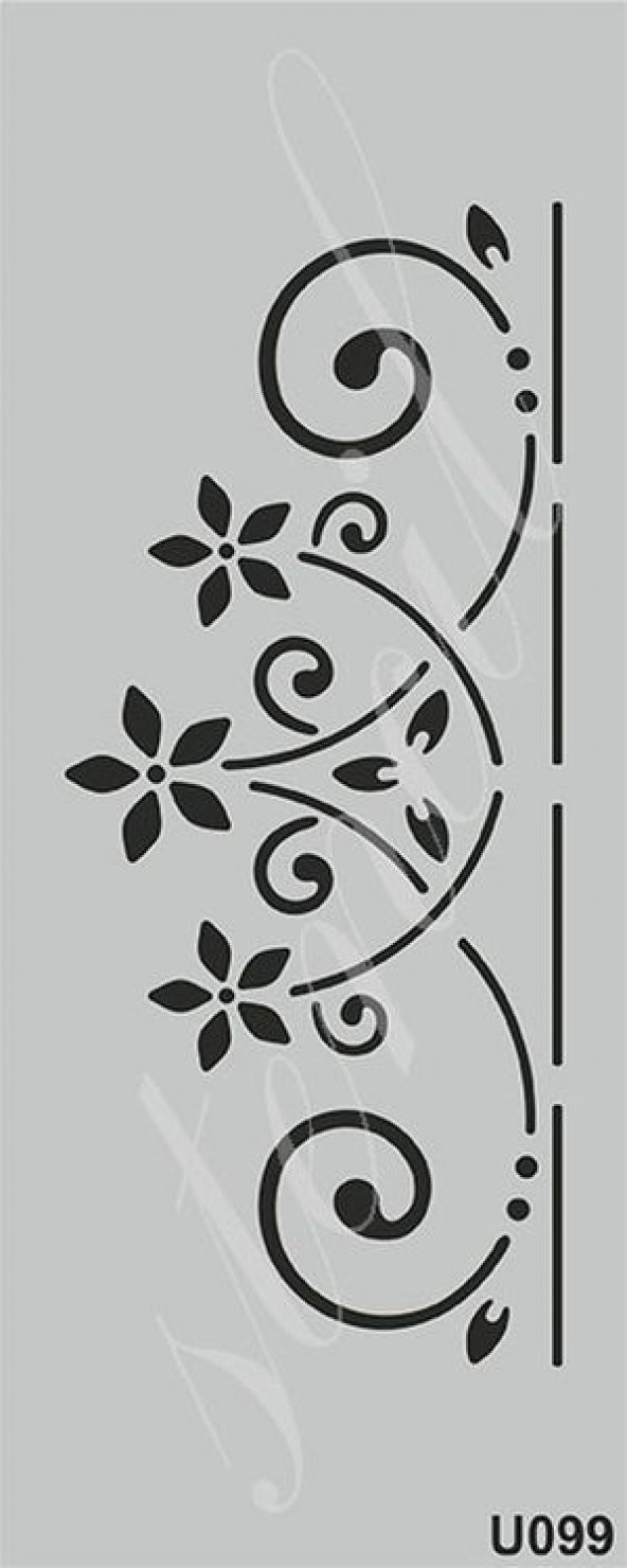Stencil Boyama Şablonu 10x25 cm. U099 ürün görseli