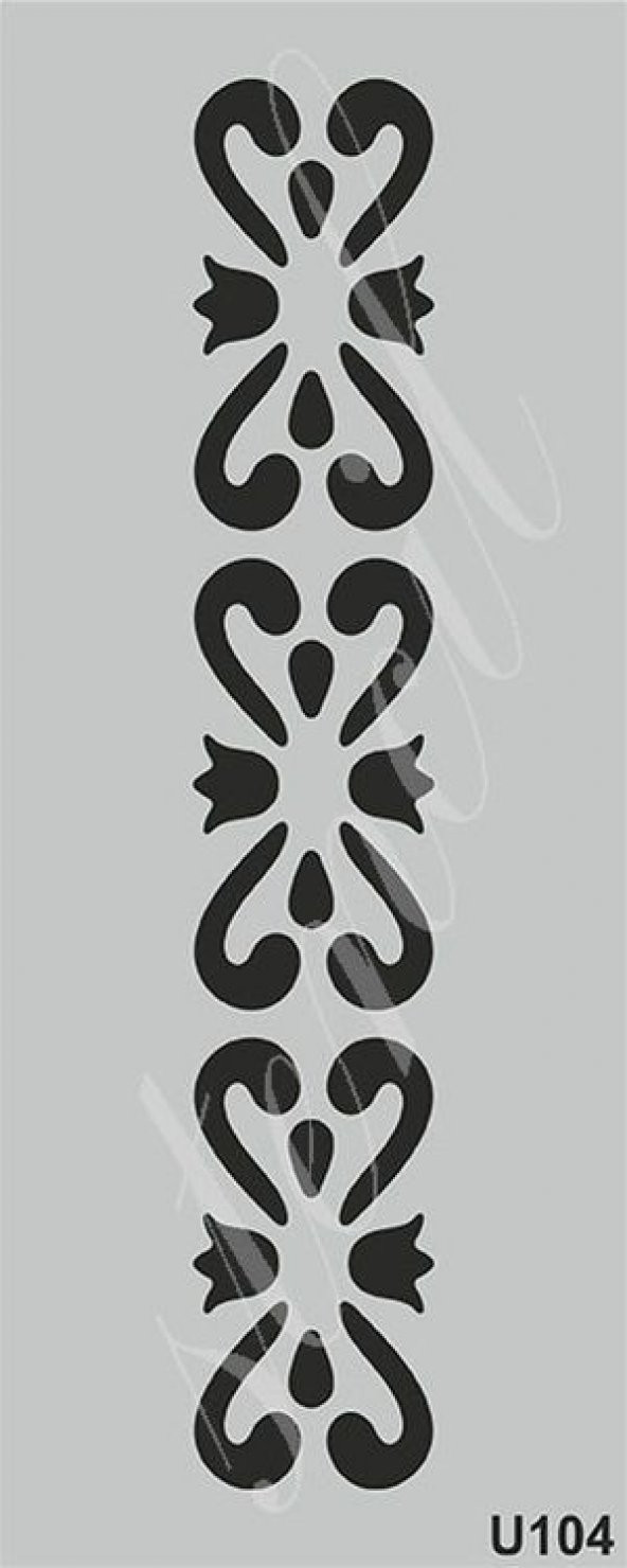Stencil Boyama Şablonu 10x25 cm. U104