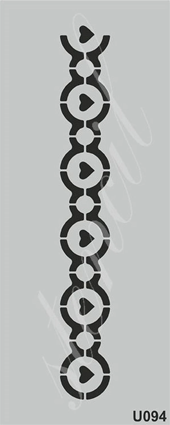 Stencil Boyama Şablonu 10x25 cm. U094