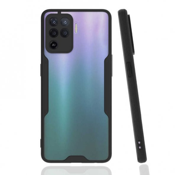 Oppo Reno 5 Lite Kılıf Zore Parfe Kapak Kılıf  Siyah