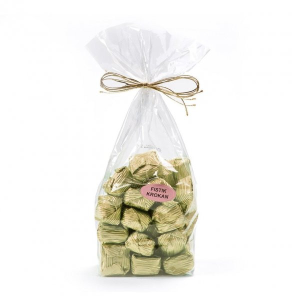Melodi Yaldız Fıstık Krokan Çikolata 500 Gr Altın (Gold)