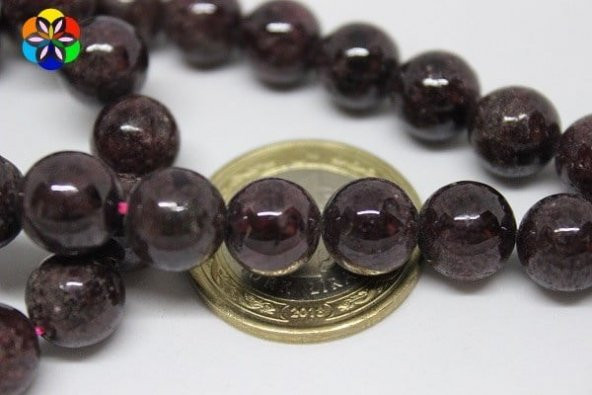 Lal (Granat) (Garnet) Taşı YARIM Dizi 10mm (18cm uzunluğundadır) - Resim 2