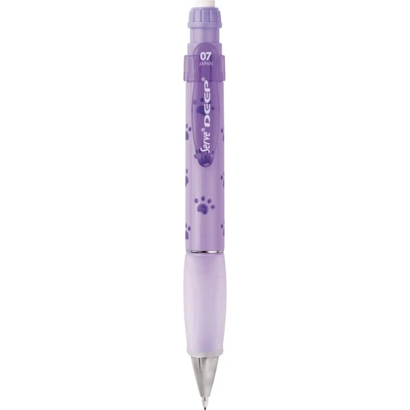 Serve Deep 0.7 mm Mekanik Kurşun Kalem Pati Desenli LAVANTA