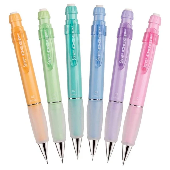 Serve Deep 0.7 mm Mekanik Kurşun Kalem Pastel 6lı Set