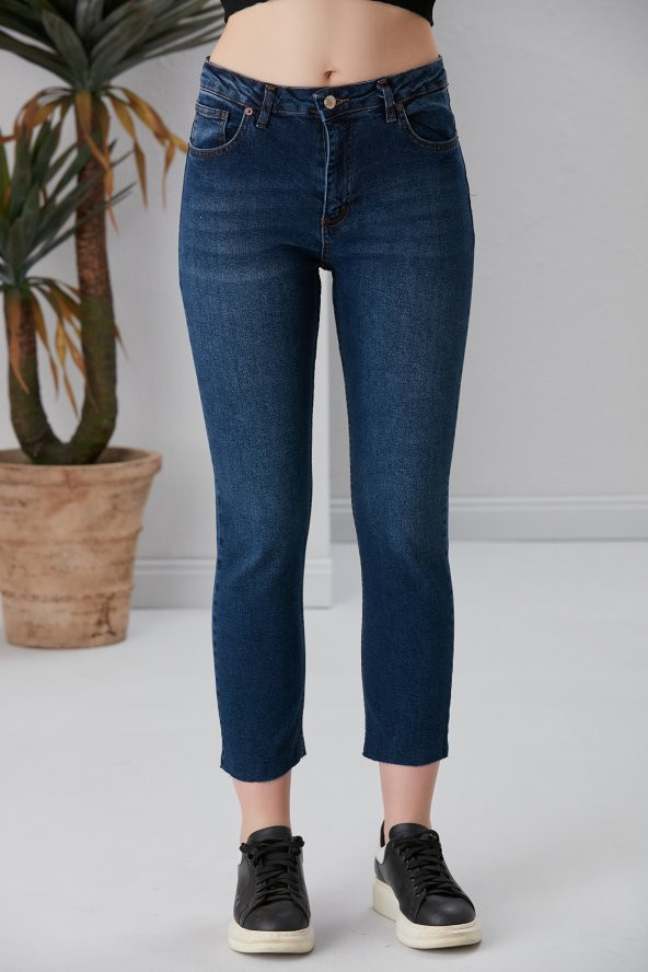 Kesik Paça Mom Jean - 4