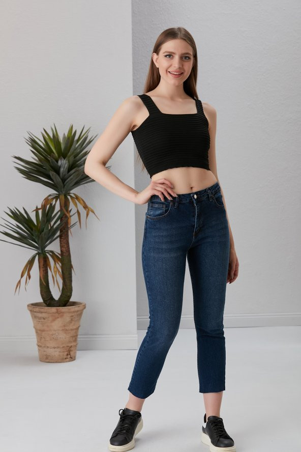 Kesik Paça Mom Jean - 6