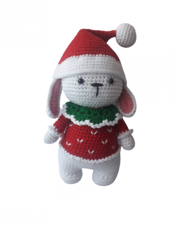 Yeni Yıl Temalı Tavşan Timmy Amigurumi Organik Oyuncak - 1
