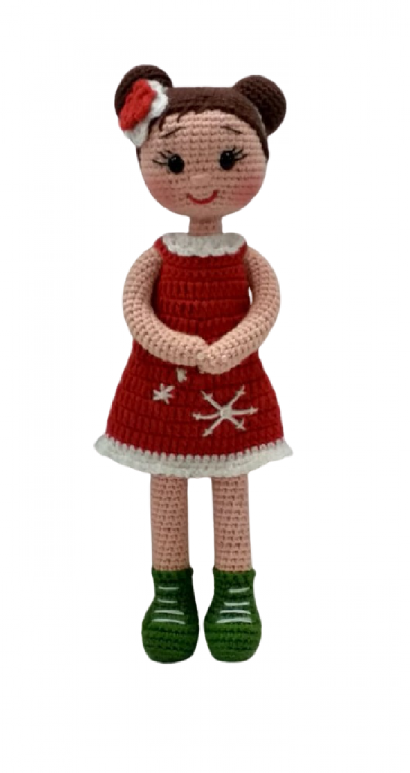 Yılbaşı Kostümlü Bebek Amigurumi Organik Oyuncak - 1