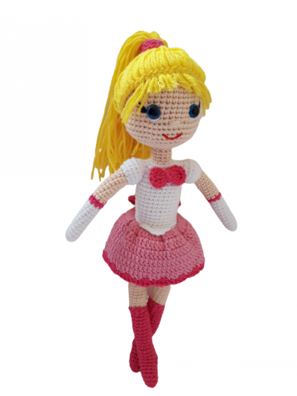 Prenses Şeftali Bebek Amigurumi Organik Oyuncak - Resim 2