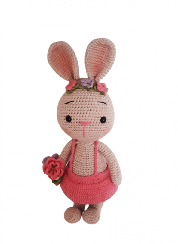 Tavşan Sunny ve Çiçeği Amigurumi Organik Oyuncak - 2