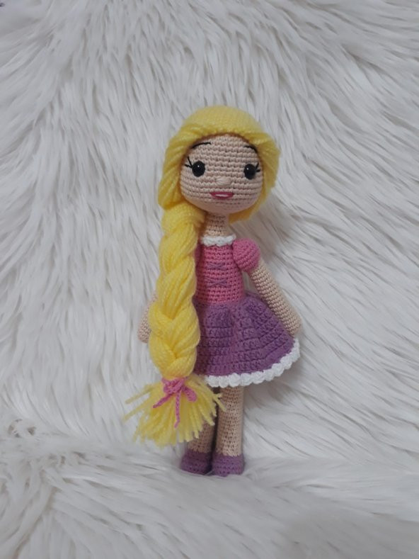 Şirin Rapunzel Bebek Amigurumi Organik Oyuncak - 2