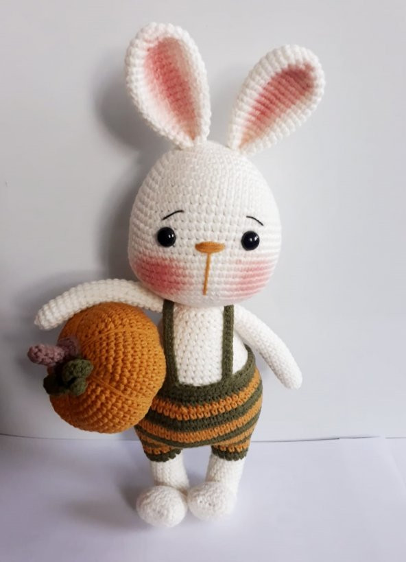 Tavşan Sunny ve Bal Kabağı Amigurumi Organik Oyuncak - 2