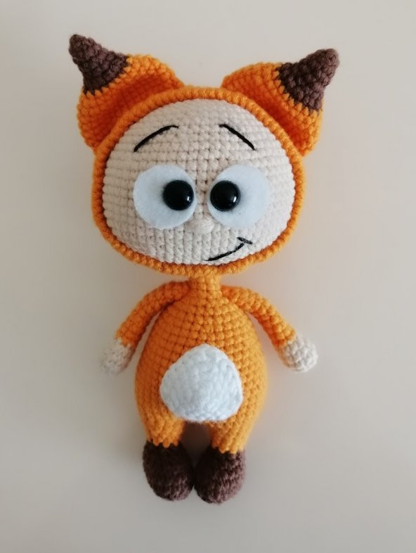 Tilki Kostümlü Mini Bonnie Amigurumi Organik Oyuncak - 1