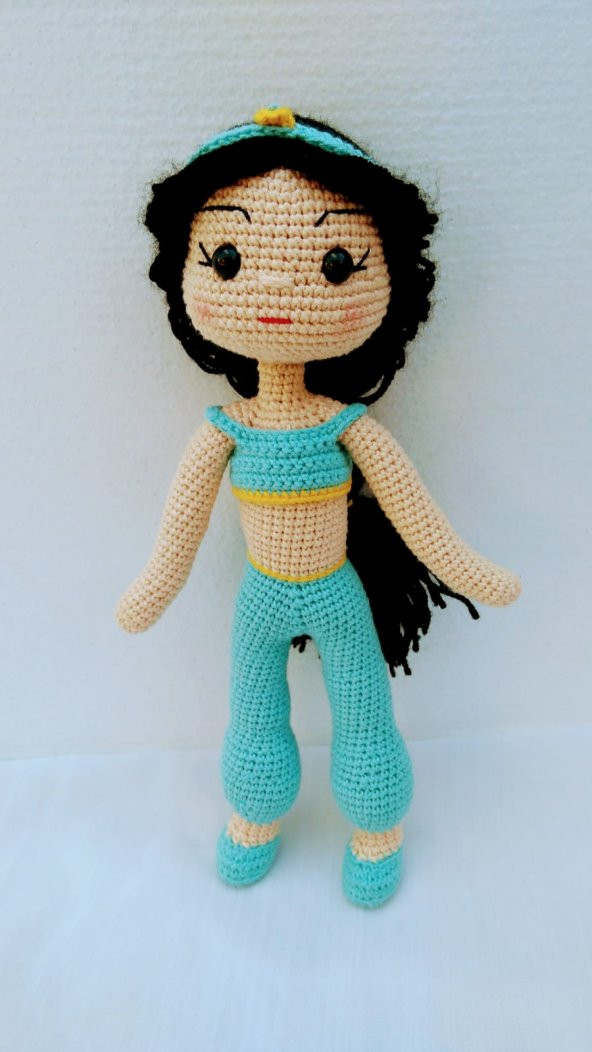 Prenses Jasmine Bebek Amigurumi Organik Oyuncak