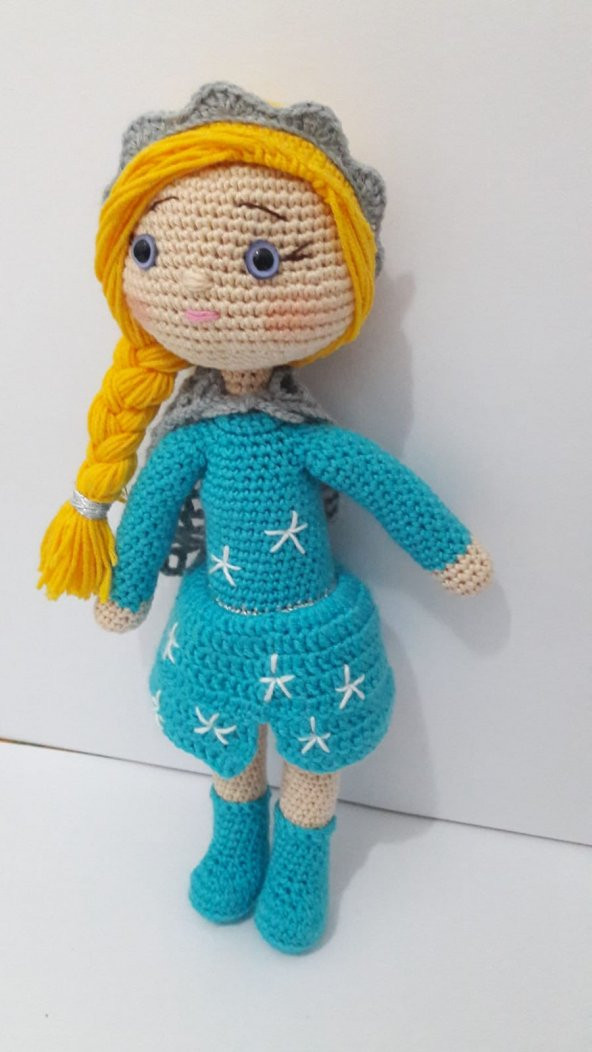 Karlar Kraliçesi Elsa Bebek Amigurumi Organik Oyuncak - 2