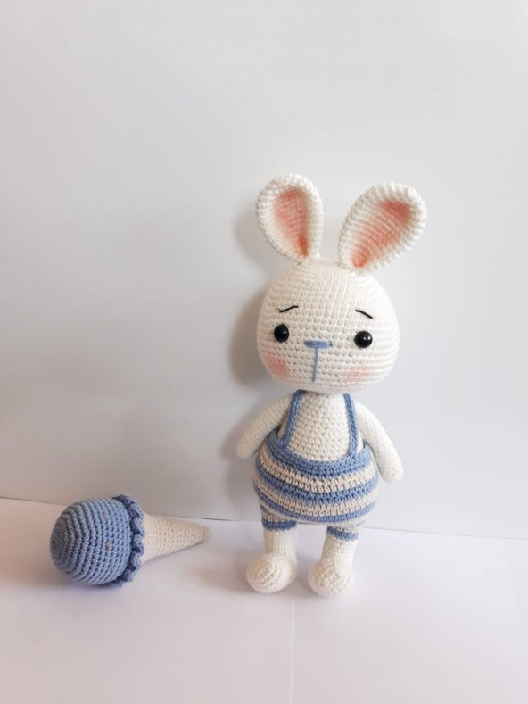 Tavşan Sunny ve Dondurması Amigurumi Organik Oyuncak - 2